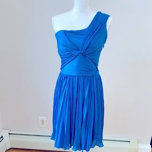 Gorgeous Blue Halston One Shoulder Dress